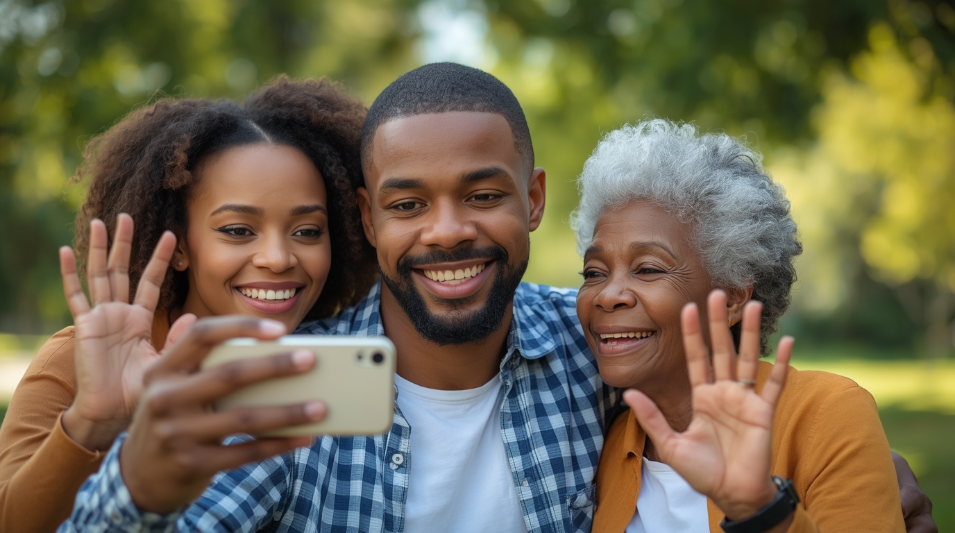 Family taking selfie