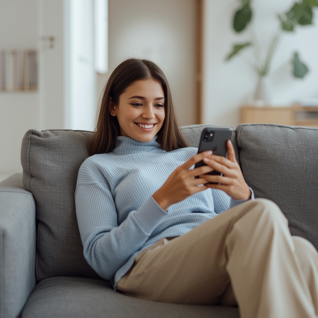 Woman using smartphone